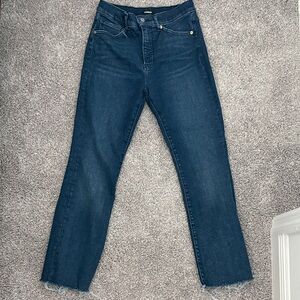 Express Dark Blue Crop Flare Jeans